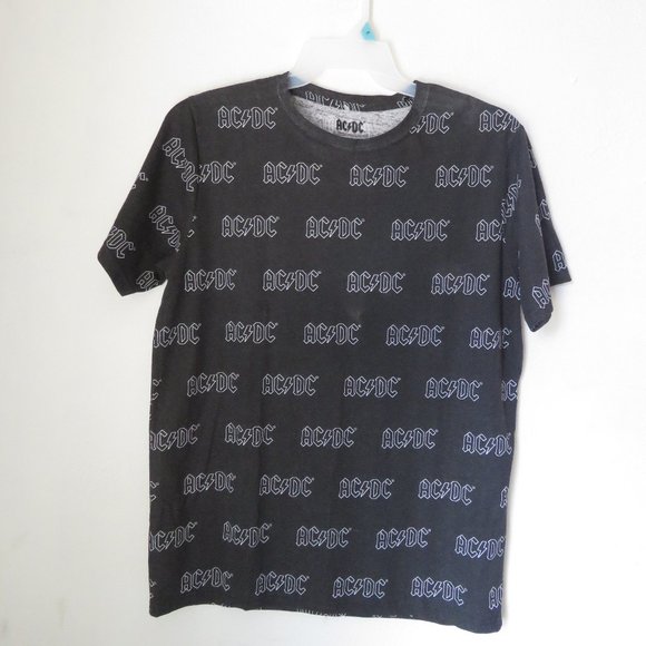 AcDc | Shirts | Acdc Print Black Tshirt Logo Pattern All Over Print ...
